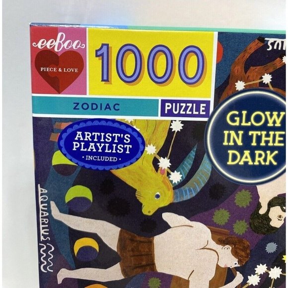 Zodiac Puzzle 1000pc Glow in the Dark Puzzle Fun Astrology Puzzle Multi-Color - Picture 2 of 12